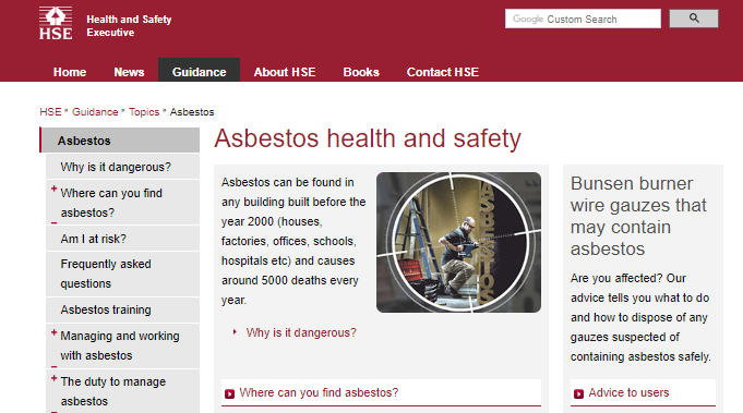 Asbestos health and safety