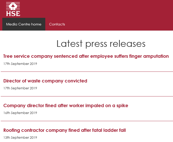 Latest HSE press releases