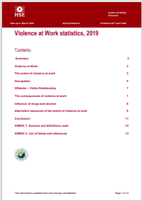 Violence at Work statistics 2019